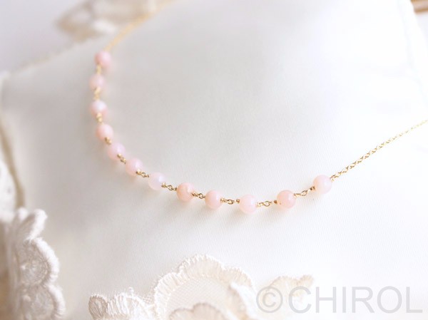 ○ピンクオパール○ネックレス/14kgf