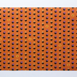 黒ネコハロウィン包装紙「カボチャを探せ！」A4サイズ（8枚入り）デザインペーパー　ラッピングペーパー　オレンジ 4枚目の画像