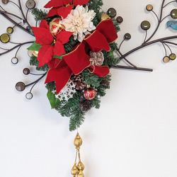 毎年飾れる！タッセル付き超特大クリスマススワッグ　玄関　インテリア　プレゼント 2枚目の画像
