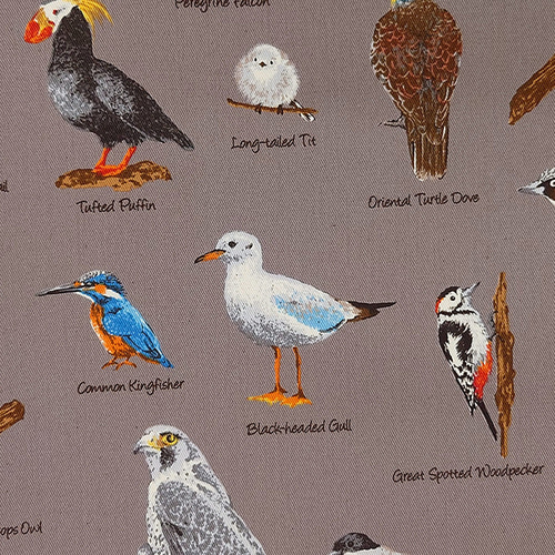 ツイル生地【50×110cm】鳥 とり ふくろう シマエナガ いろんな鳥
