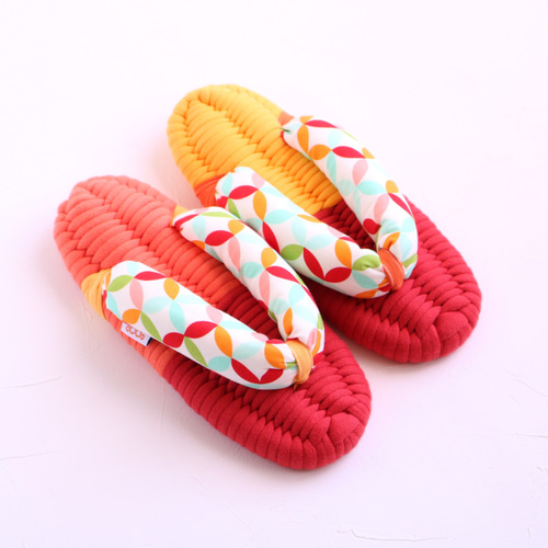 布ぞうり Sサイズ オレンジレッド 布ぞうり 布草履 スリッパ