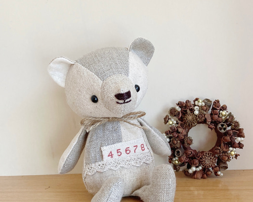 【くまっぷちゃんと手作りくまちゃん】2体セット 手作り キット＊型紙/縫い方説明書付】にぎにぎ くまさん：1～2