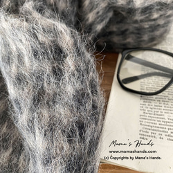 時尚義大利馬海毛羊駝毛厚灰色捲髮圍脖 第3張的照片