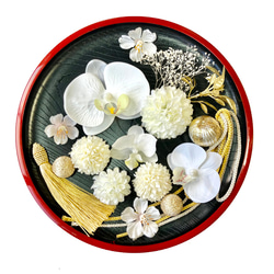 白無垢 にも 胡蝶蘭 と マム 桜　和玉 カスミソウ 髪飾り 選べる タッセル  結婚式 着物 成人式 1枚目の画像
