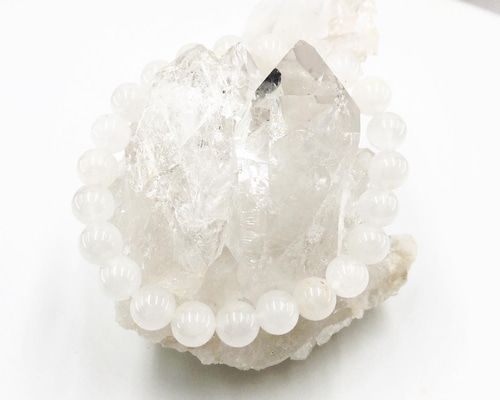 鑑別書付き】<山梨県産>甲州乙女水晶ブレスレット8mm（産地証明