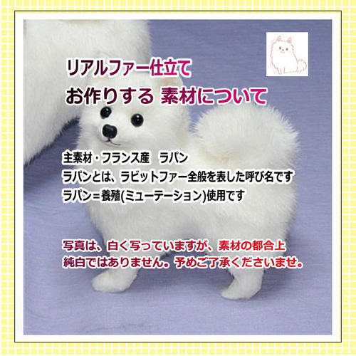 ジャパニーズスピッツ・愛犬ギフトにも リアルフアーのぬぃぐめみ 羊毛