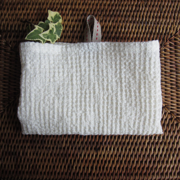 リネンワッフル＊キッチンクロス　額縁仕上げ 1枚目の画像