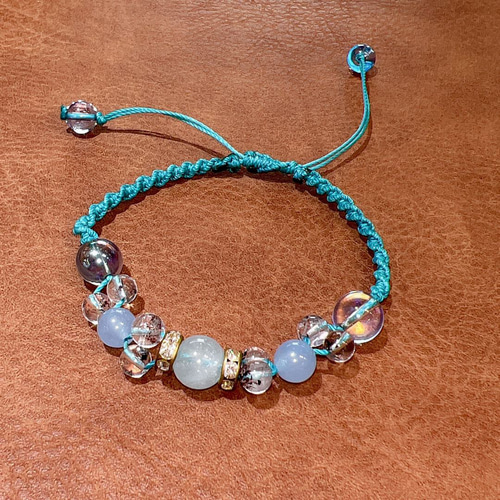 水晶ミサンガブレスレット（水色） ブレスレット 星野ジュエリー館水晶