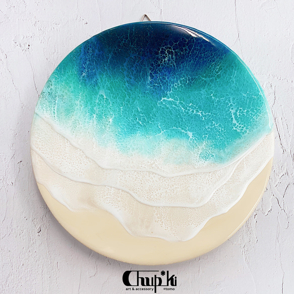 エポキシレジン 海アート 丸形ボード タペストリー・壁掛け chup