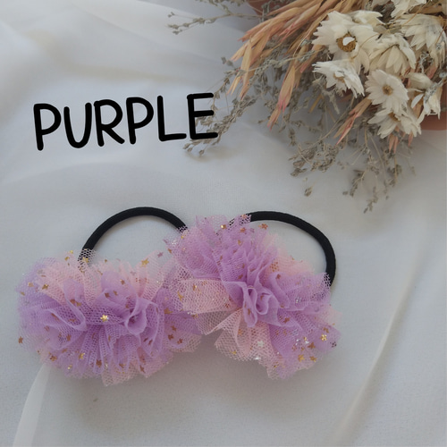 ハーフリボン シュシュ ミニサイズ ヘアアクセサリー ヘアゴム キッズ