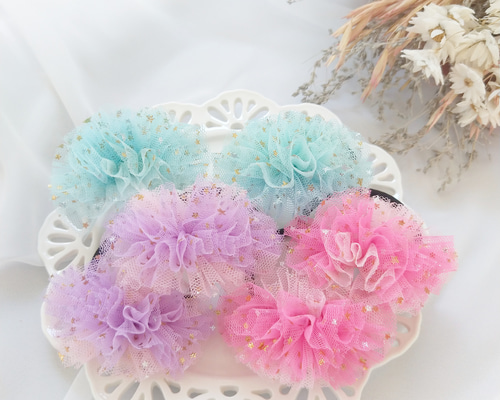 ハーフリボン シュシュ ミニサイズ ヘアアクセサリー ヘアゴム キッズ