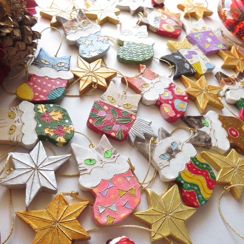 ねこさんオーナメントその1(全14種) ガーランド aya nariai 通販