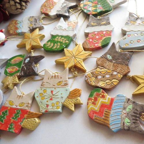 ねこさんオーナメントその2(全11種) ガーランド aya nariai 通販