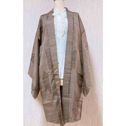 展示品　◇和洋 きものコーデ◇  セット売り　オレンジ系　花柄　ベルト付き 展示品◇和洋 きものコーデ◇ セット売りオレンジ系花柄ベルト付き