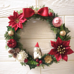 ハートウォーミングなクリスマスリース 針葉樹と木の実リース