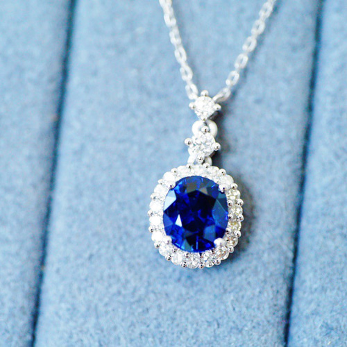 Y！ ★ ロイヤルブルー！ 天然 サファイア ダイヤ ペンダント  K18 天然ロイヤルブルーサファイア ダイヤ ペンダントトップ1.9ct