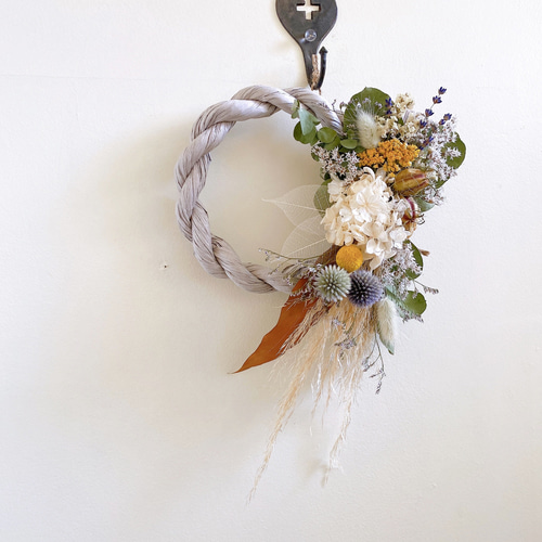 超早割2023 ナチュラルしめ縄リース しめ飾り お正月飾り お正月の後も