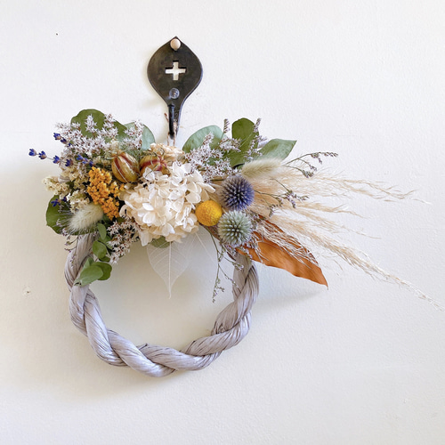 超早割2023 ナチュラルしめ縄リース しめ飾り お正月飾り お正月の後も