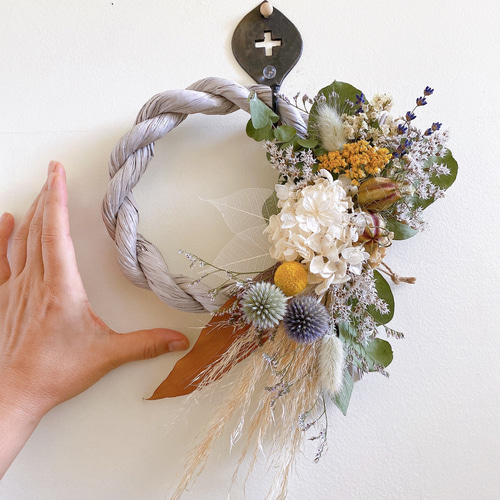 超早割2023 ナチュラルしめ縄リース しめ飾り お正月飾り お正月の後も