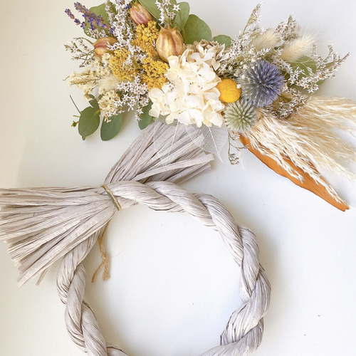 超早割2023 ナチュラルしめ縄リース しめ飾り お正月飾り お正月の後も