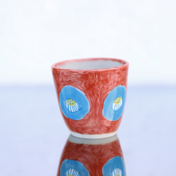 流行茶花杯（紅釉地/橙釉柄）） 第2張的照片