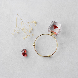 玫瑰方晶鋯石戒指秋冬樹脂均碼金恩禮物生日禮物 第3張的照片