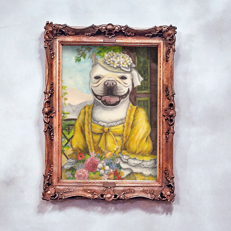 うちの子の肖像画＊手描きイラストオーダー＊ペット似顔絵＊洋服＊猫＊犬