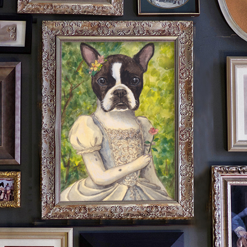 うちの子の肖像画＊手描きイラストオーダー＊ペット似顔絵＊洋服＊猫＊犬