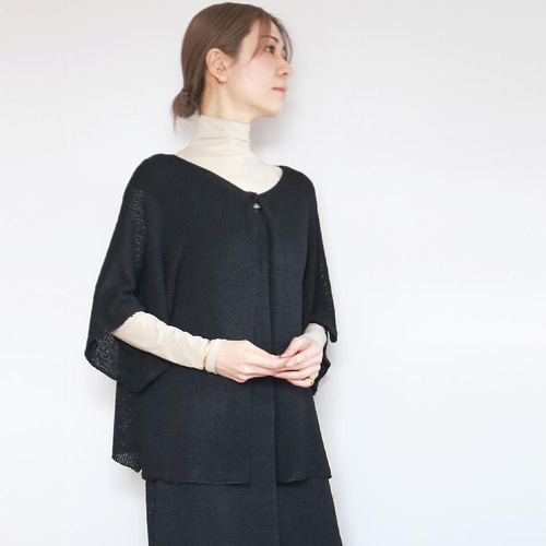 美品 ENFOLD 2024SS タックカーディガン ジャケット ネイビー ENFOLD