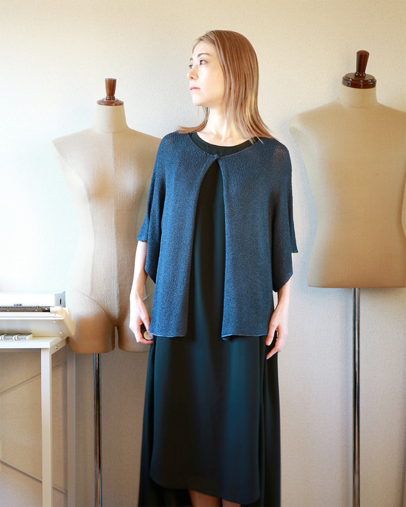 シルクのジャケット風カーディガン フォーマル セレモニー オフィスに  