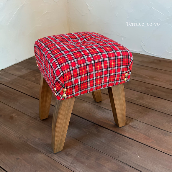 踏ん張る♪スツール21 ~早割クリスマス~タータンチェック柄 椅子
