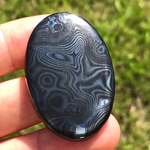 サイロメレーン[25] 41x27mm 63Cts 天然石 / カボション / ルース