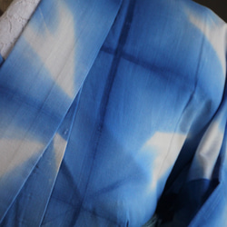 ◇現代 有松鳴海絞　浴衣◇【群青×濃紺】儚く幻想的な雪花絞り　トールサイズ裄68ｃｍ木綿浴衣　 9枚目の画像