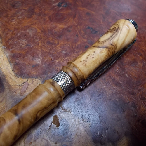 オリーブ瘤杢のジュースアップ ボールペン（G2規格使用可能）手作り一