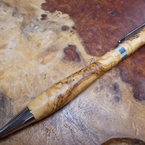 オリーブ瘤杢のジュースアップ ボールペン（G2規格使用可能）手作り一