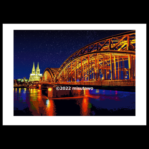 Ode de Cologne ケルン大聖堂 楽譜アートポスター Ode de Cologne