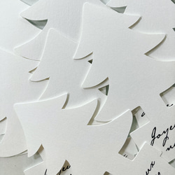 型抜きホワイトクリスマスツリーミニカード3枚 6枚目の画像