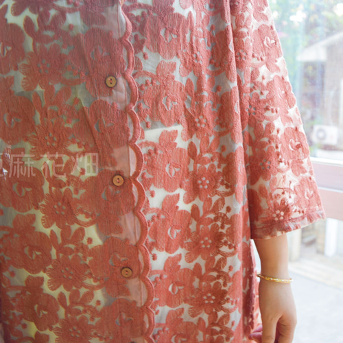 裸衣夢⭐️レースロングガーデ／花モチーフ 裸衣夢⭐️レースロングガーデ／花モチーフ 花開くサークル