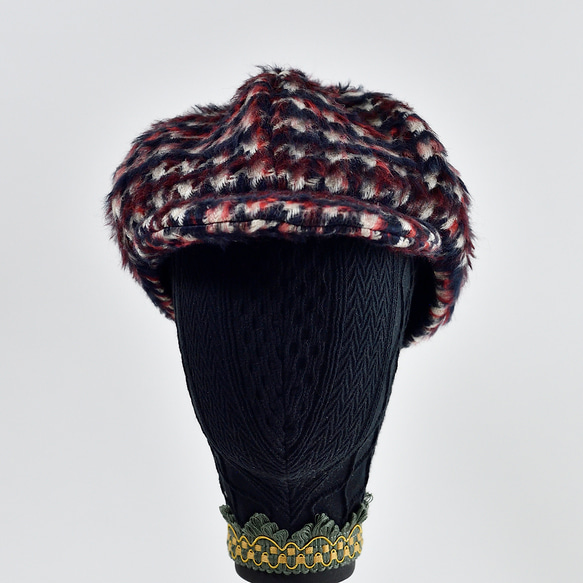 シャギーウールキャスケット帽<BK> 5枚目の画像
