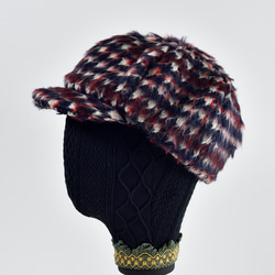 シャギーウールキャスケット帽<BK> 6枚目の画像