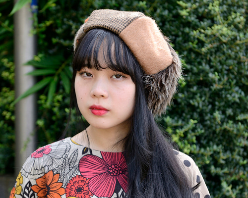 LAULHÈRE パッチワーク ベレー帽 グレー LAULHÈRE パッチワーク ベレー帽 グレー LAULHÈRE パッチワーク ベレー