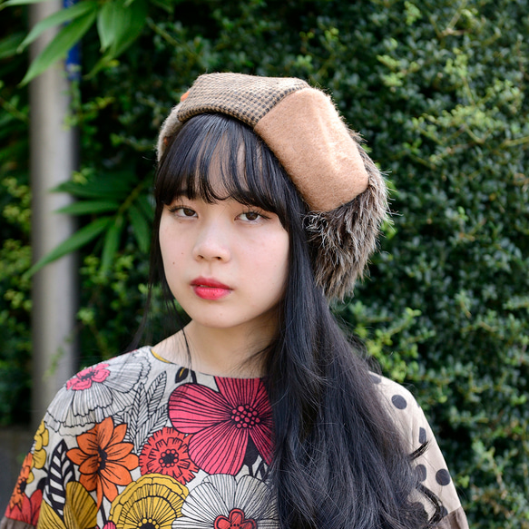 作家様師匠作 古布 柿渋染め パッチワーク当布 襤褸 ベレー帽 作家様師匠作 古布 柿渋染め パッチワーク当布 襤褸 ベレー帽 新作でき