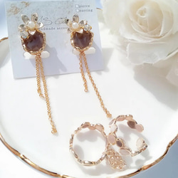 【秋冬新作2022】Gold flower bijou earring 3枚目の画像