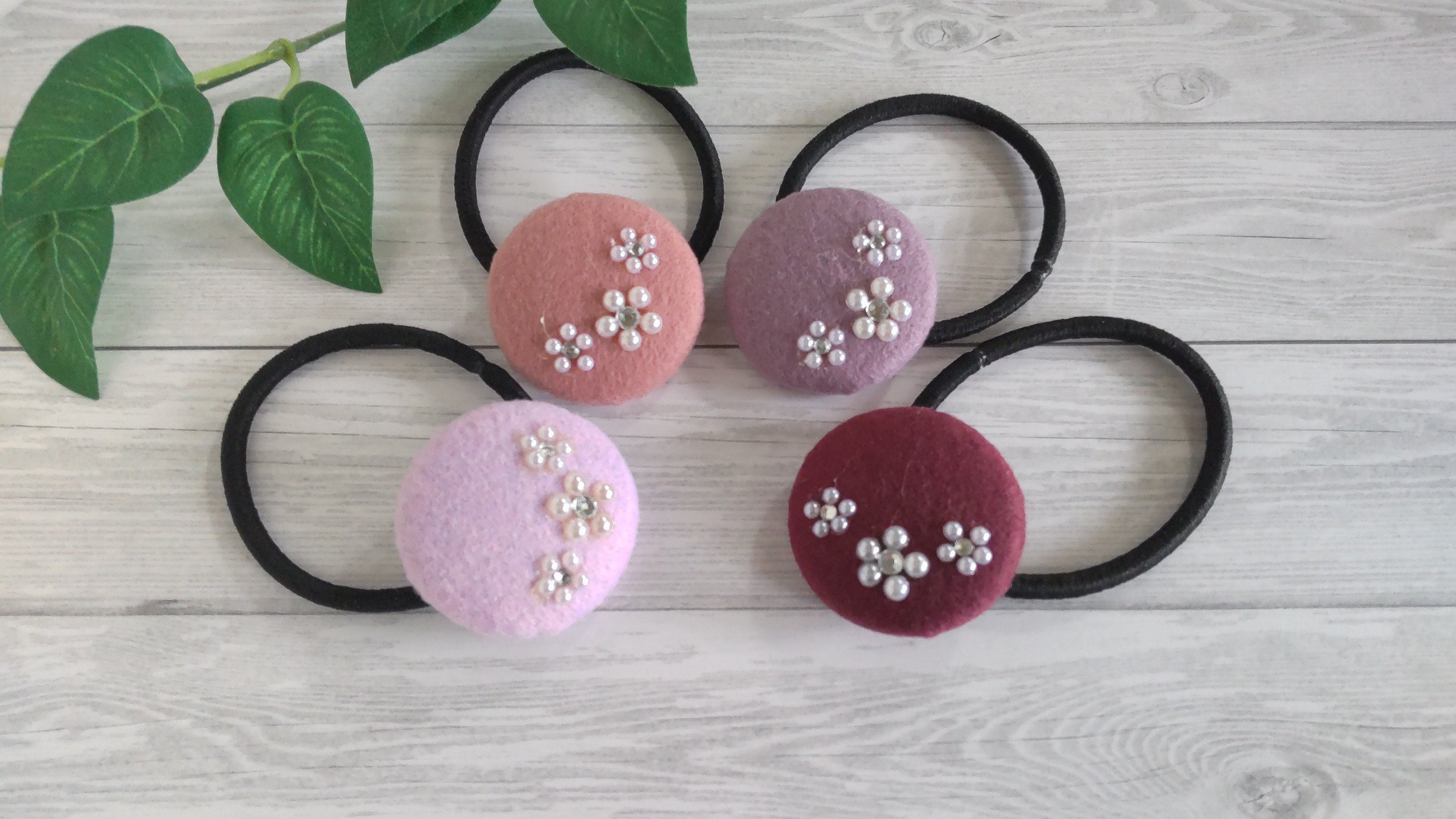 大人可愛いくるみボタンのヘアゴム 推し活 推しカラー ヘアゴム