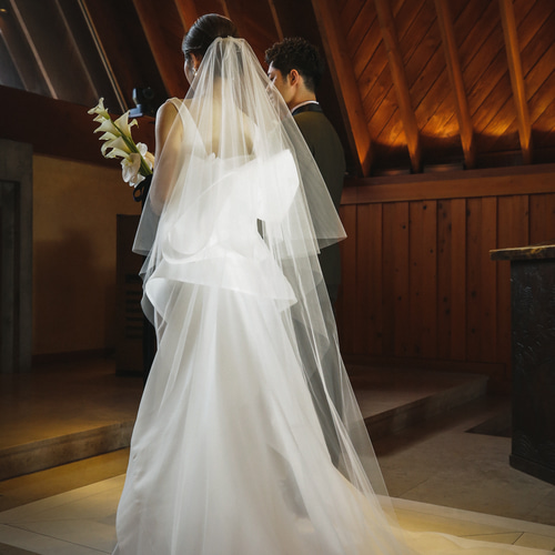 ♡ﾙ ﾘｱﾝｵﾘｼﾞﾅﾙ♡ 3D変わりバックリボントレーン付ウェディング ドレス