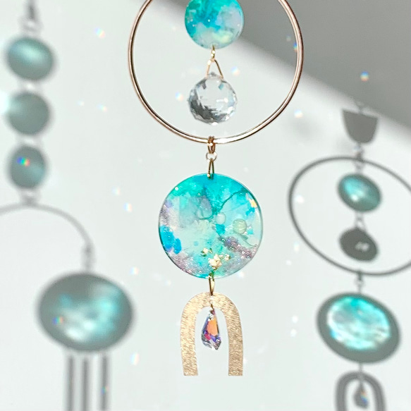 N82 / 天然石 カスタムボールペン ラブラドライトサンキャッチャー バイカラーオレゴンサンストーン(宝石名ラブラドライト)アメリカ