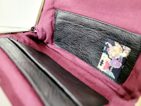 フタ付きポケットのガバッと開くお財布(ジョリーフルール万華鏡) 4枚目の画像