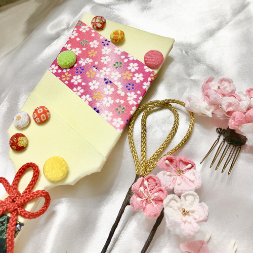 つまみ細工の髪飾り＊壁掛けミニ羽子板 かんざし HANAMARU雑貨 通販