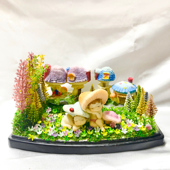 ジオラマ】夢の森の仲間たち - キノコの妖精 その他置物 HANAMARU雑貨
