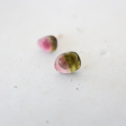 14KGF watermelontourmaline　pierce [kgf5061] 3枚目の画像